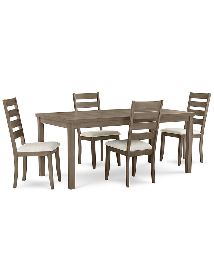 Macy's Max Meadows Laminate 5-Pc Dining Set (Rectangular Table + 4 Side Chairs)