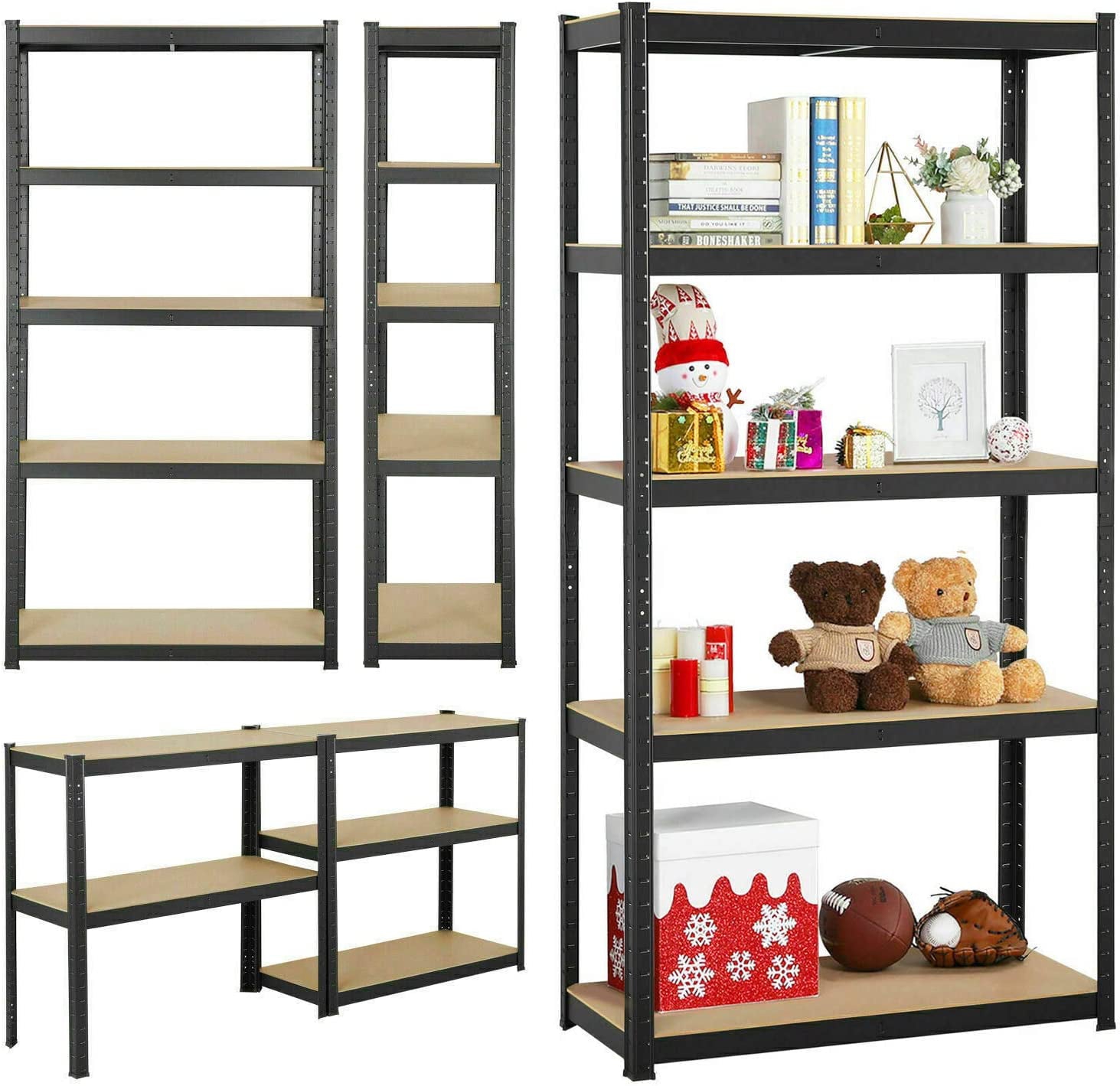 Dayplus 5 Tier Metal Shelf Shelving Racking Heavy Duty Industrial Garage Storage Shelves