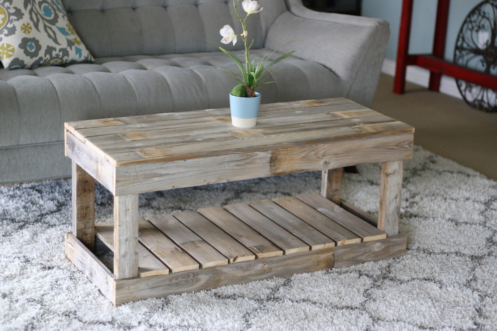 Unfinished Natural Slatted Coffee Table   Farmhouse   Coffee Tables   by Doug and Cristy Designs  Houzz