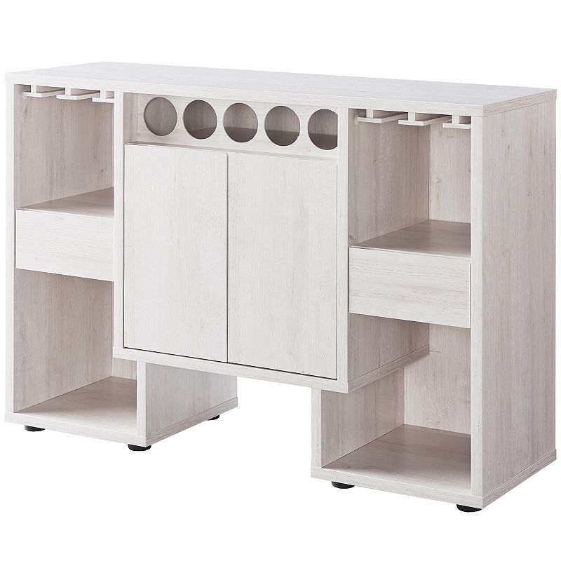 FC Design White Oak Buffet Cabinet Rack with Storage and Display Function