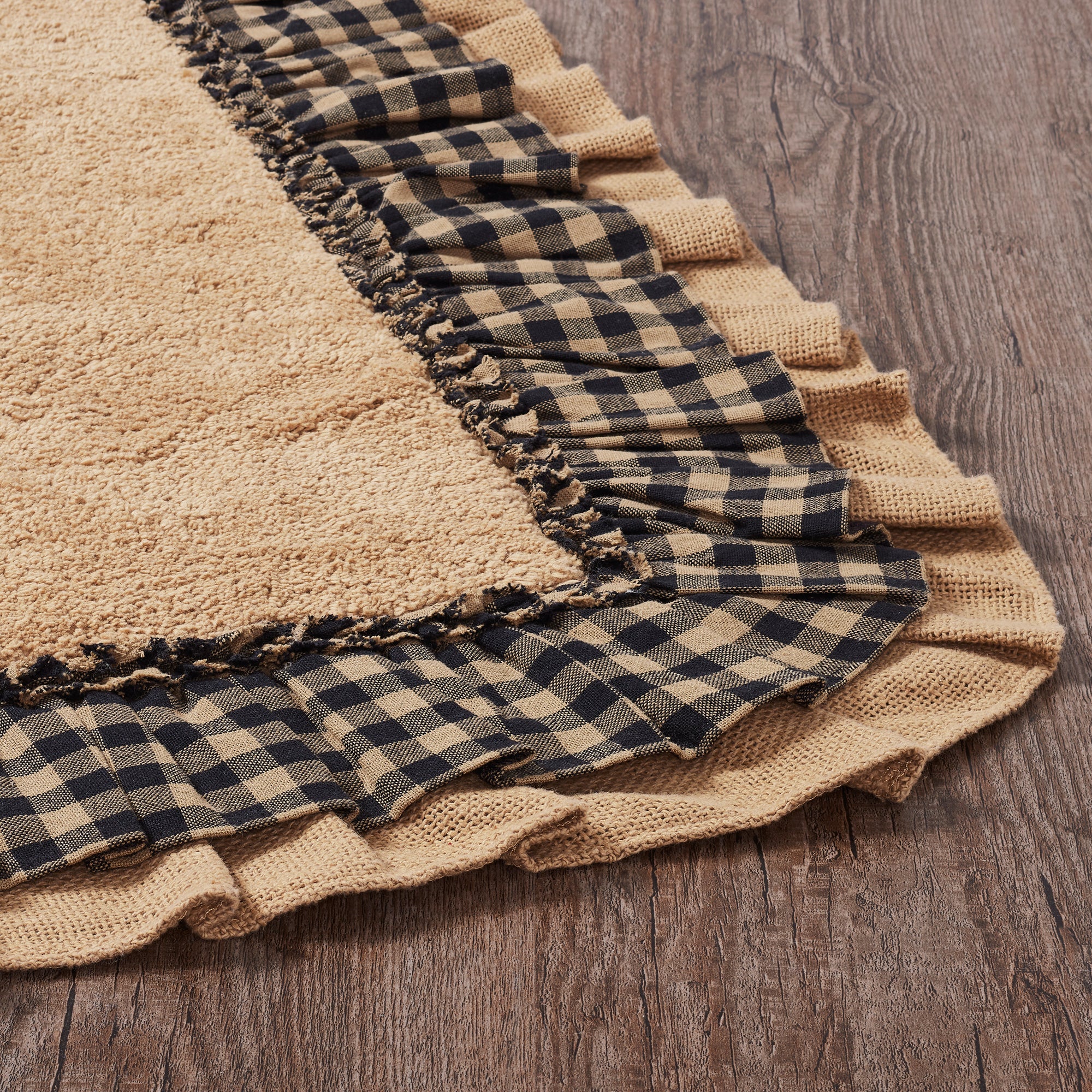 Burlap Natural w/ Black Check Bathmat 20x30