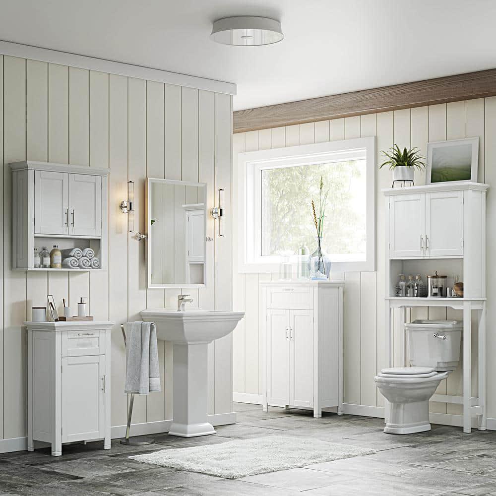 RiverRidge Home Somerset Collection 2334 in W x 40 in H x 12 in D 2Door Floor Cabinet in White