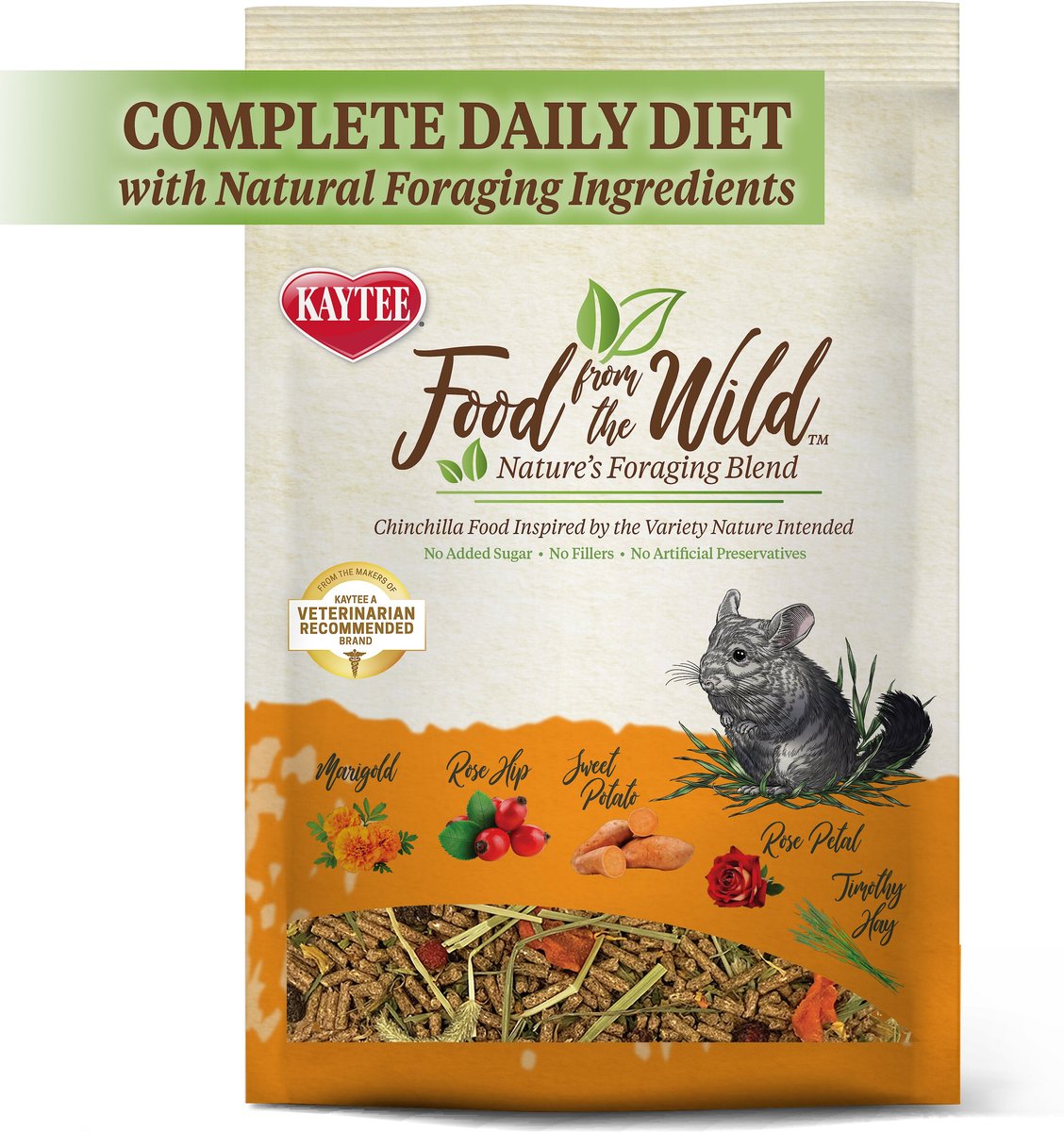 Kaytee Food From the Wild Chinchilla Food， 3-lb bag