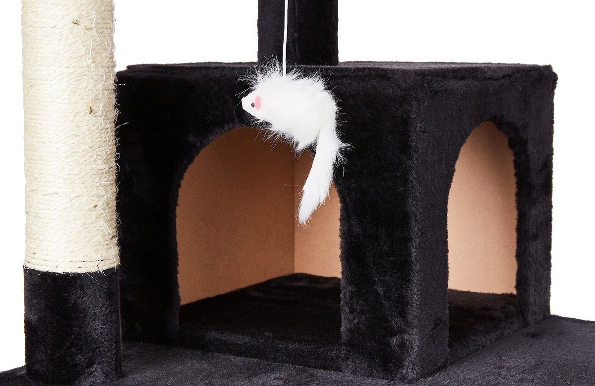 Go Pet Club 72-in Faux Fur Cat Tree and Condo (Black)