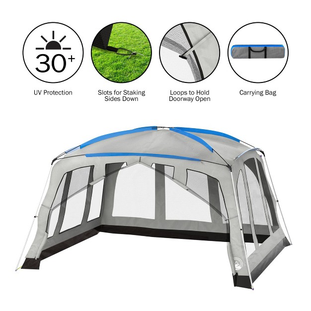 Screened in Outdoor Canopy Tent 14 X 12 Pop Up Shelter With Mosquito And Uv Protection For Camping Or Backyard Screen House By Wakeman Outdoors