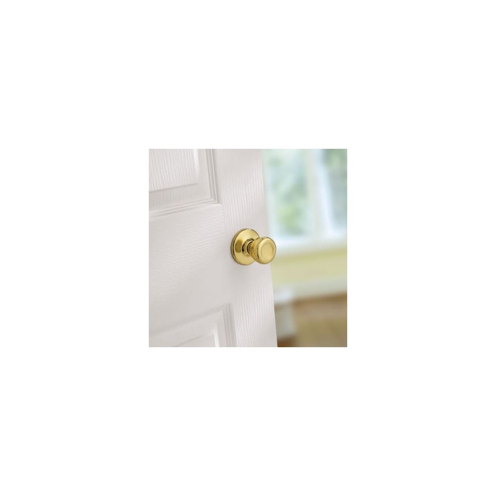 Kwikset Tylo Door Knob Polished Brass Hall and Closet Passage Round ;