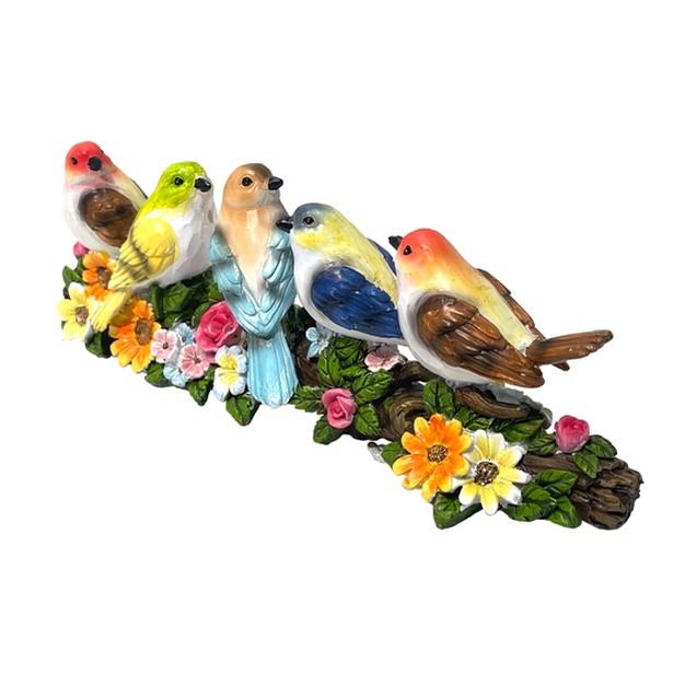 Transpac Resin 10 In Multicolor Spring Birds With Flowers Fig