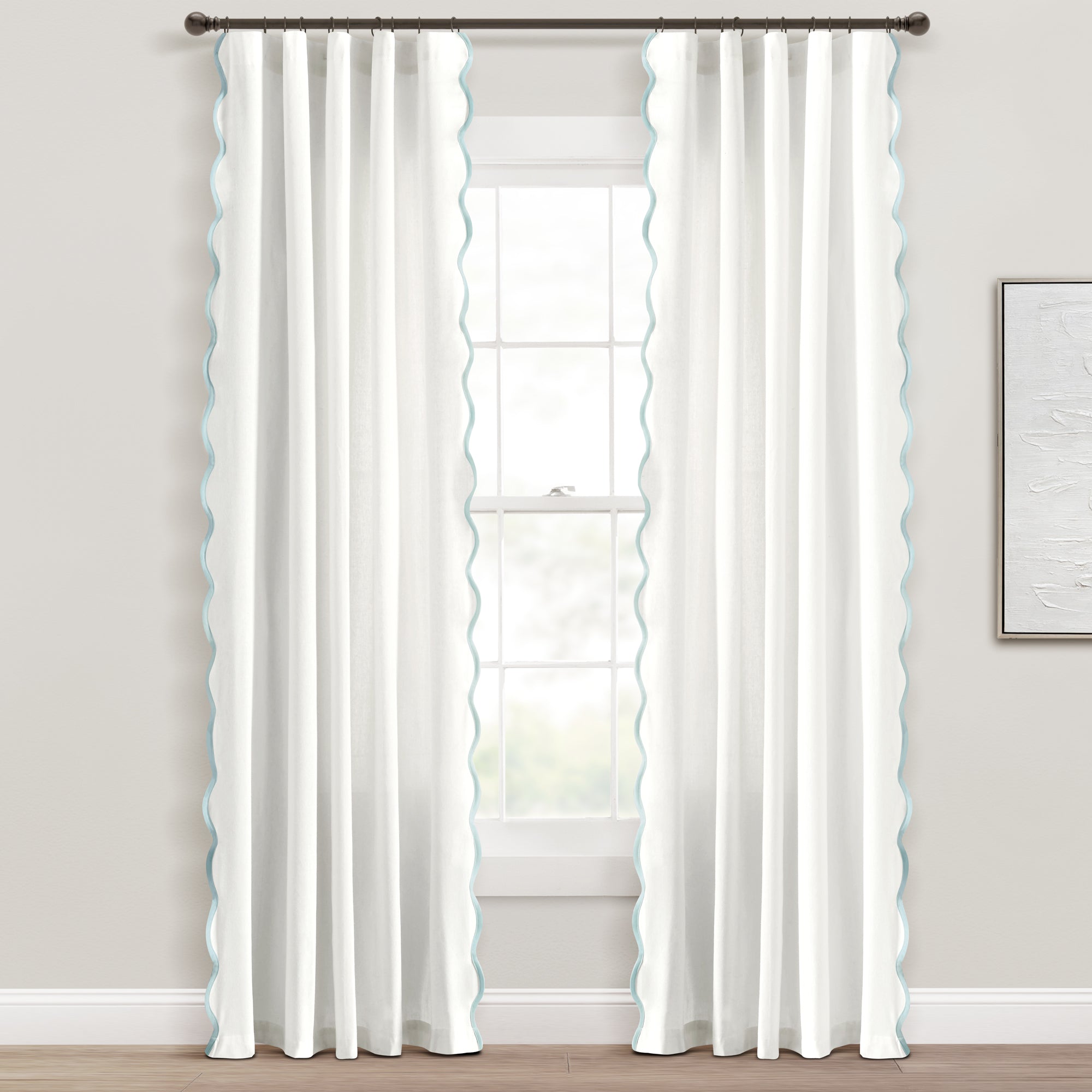 Coastal Chic Scallop Edge Window Curtain Panel Set