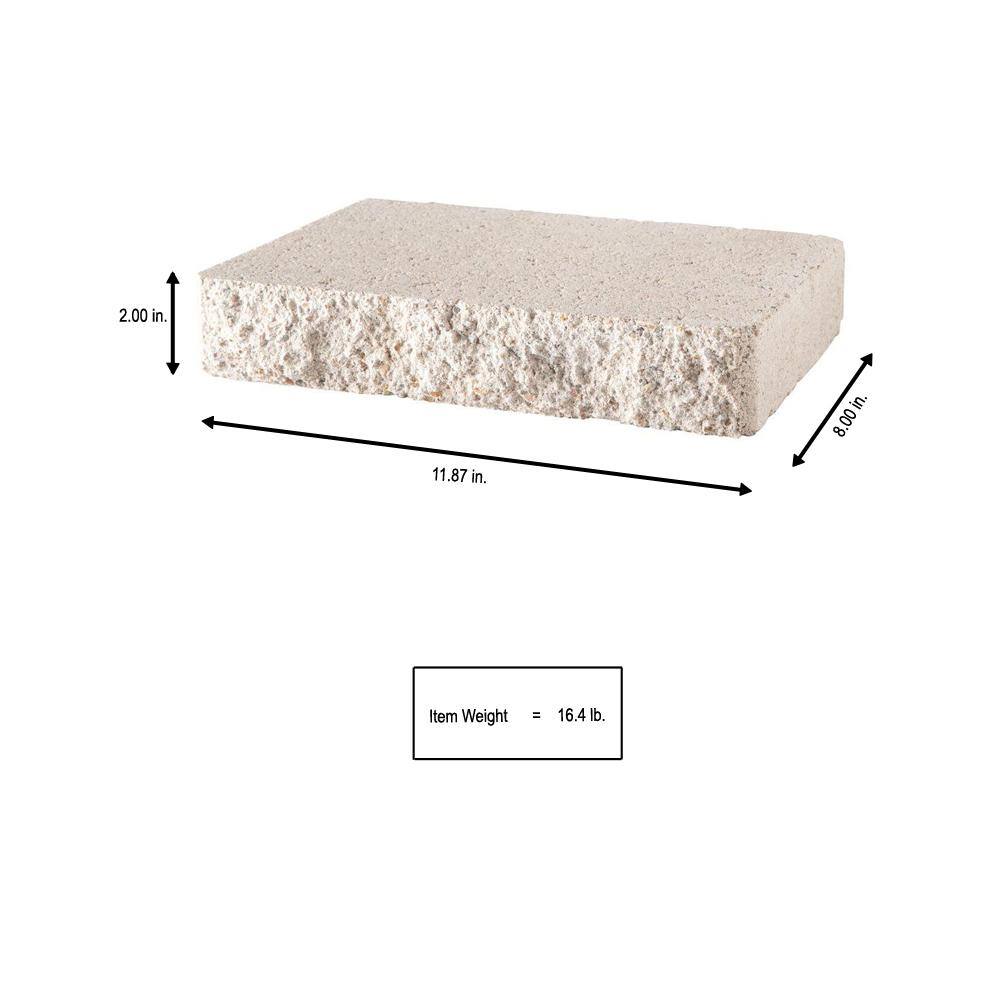 Pavestone 2 in. x 12 in. x 8 in. Limestone Concrete Retaining Wall Cap (120-Piece119 sq. ft.Pallet) 81408