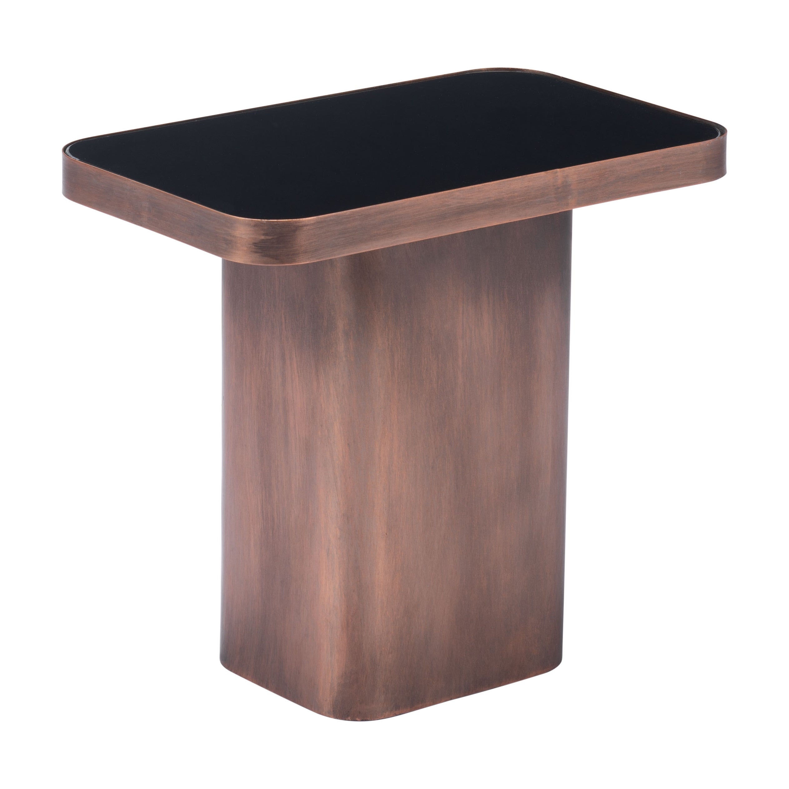 Marcos Side Table Black and Antique Bronze - Black， Antique Bronze - 19.9