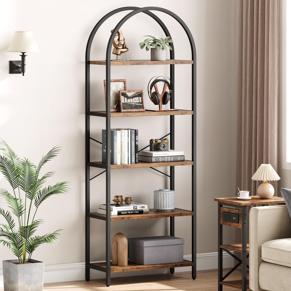 5 Tier Bookcase Arched Display Racks