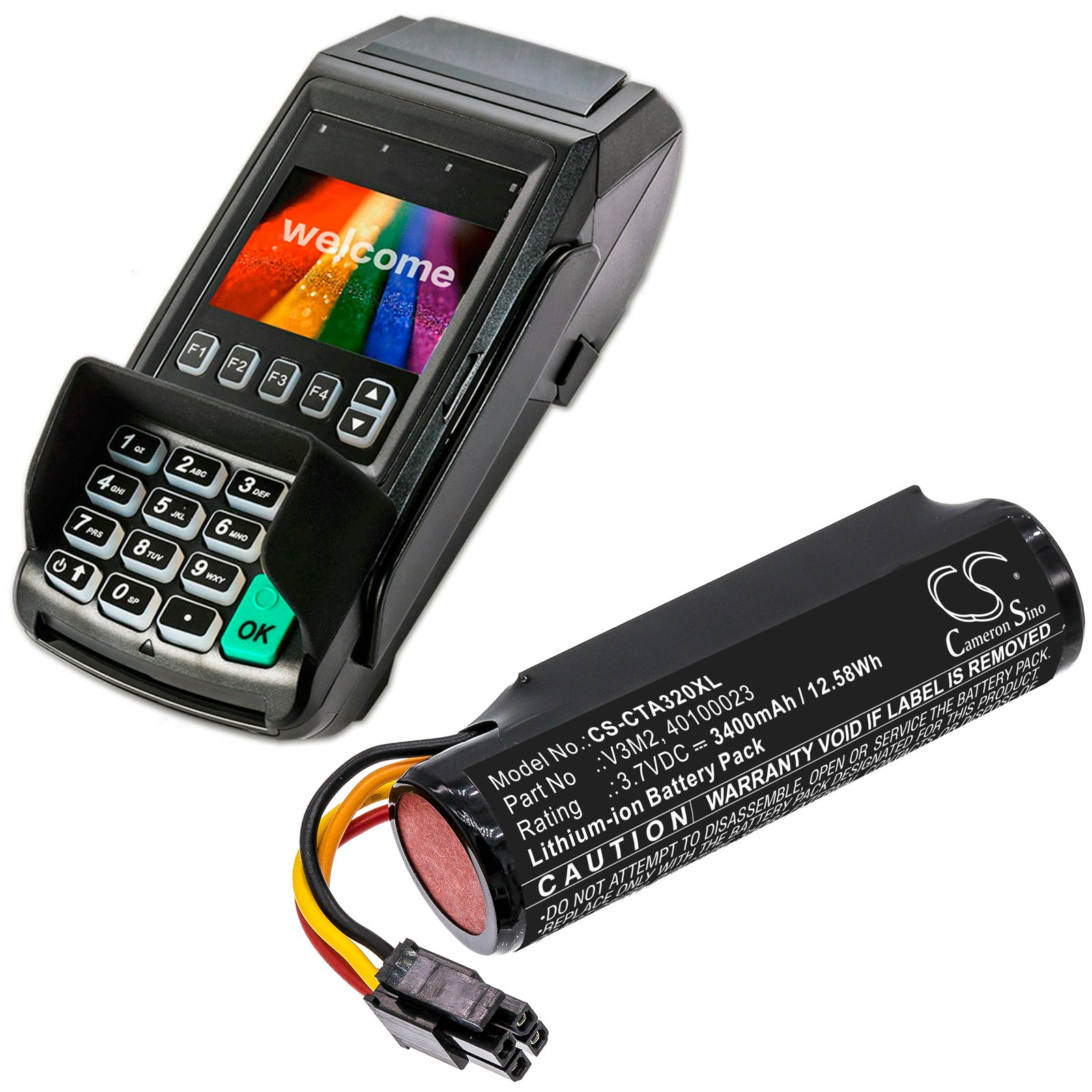 Castles Vega 3000 3400mAh Replacement Battery BatteryClerkcom Payment Terminal