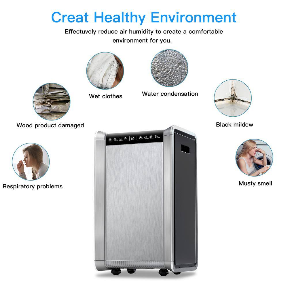 JEREMY CASS 125 pt. 8500 sq.ft. Commercial Grade Dehumidifier for Basement Home and Large Room with 12 H Timer OL-RA0811-03