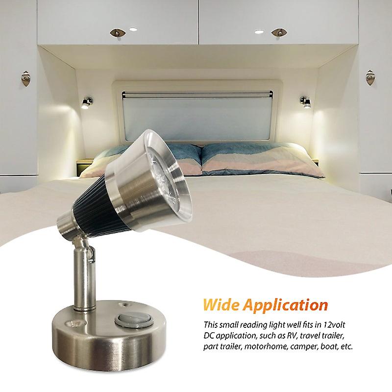 2X 12Volt Dc Led Wall Mount Bedside Reading Light For Caravan