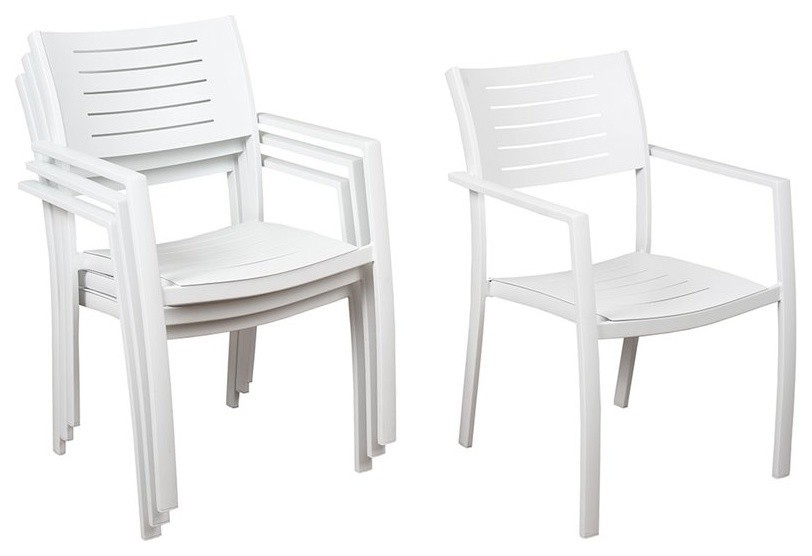 Atlantic Noordam 4 Piece Patio Armchairs  High Quality Wicker   Contemporary   Outdoor Dining Chairs   by Amazonia  Houzz