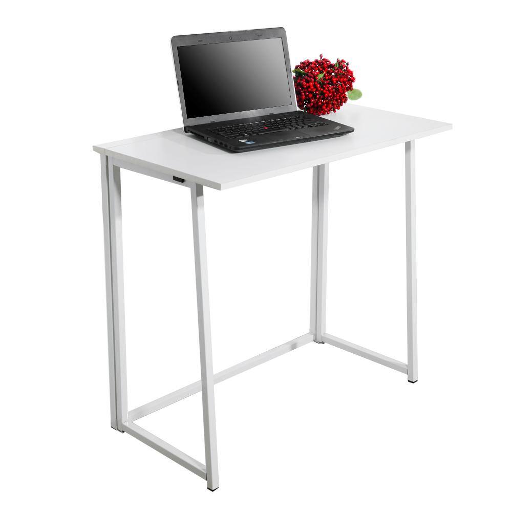 Karl home Simple Collapsible 31.5 in. H W Retangular White Computer Desk 941228126885