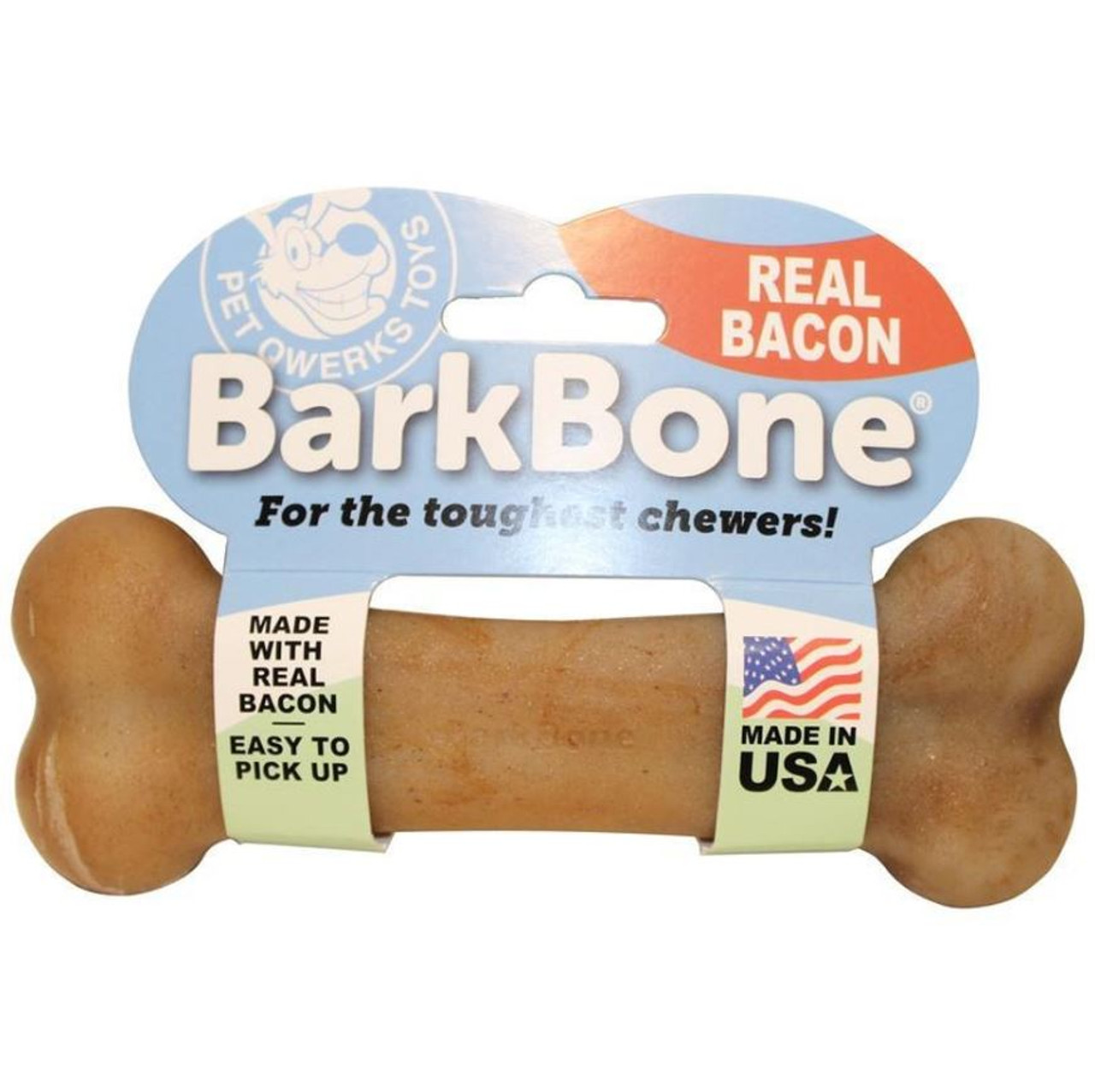 Pet Qwerks Barkbone Real Bacon Dog Chew Toy