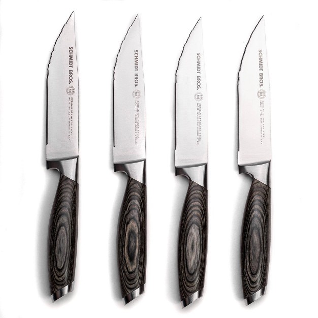 Schmidt Brothers Cutlery Bonded Ash 4pc Jumbo Steak Knife Set