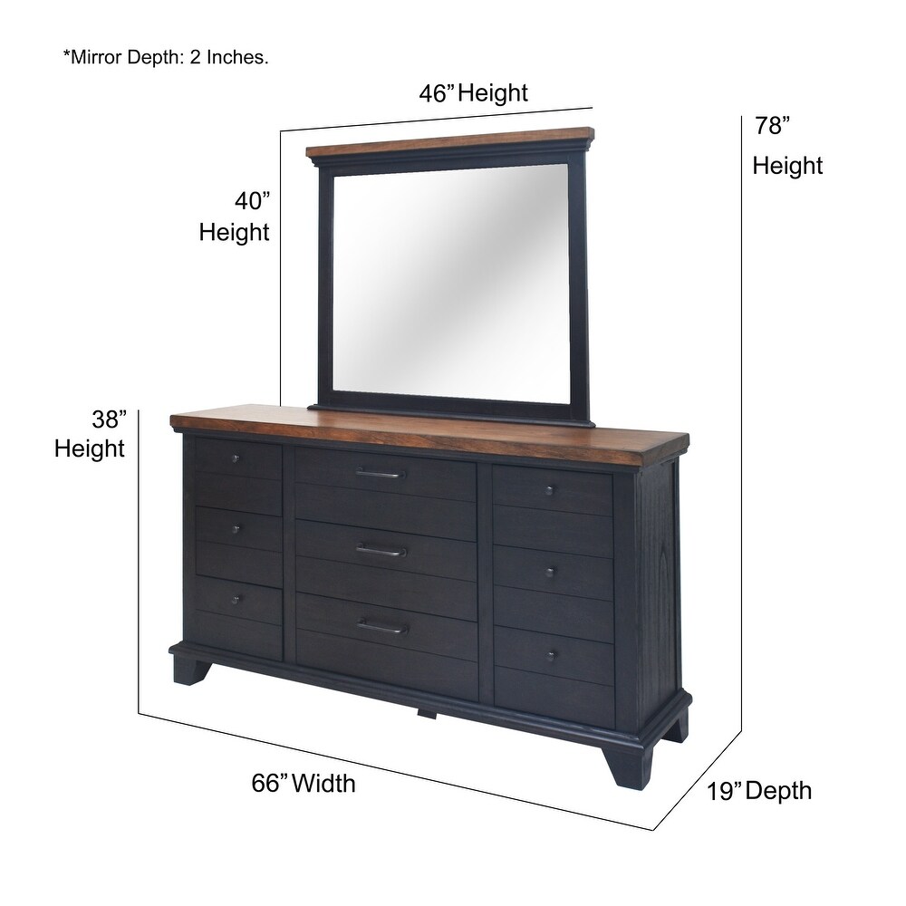 The Gray Barn Overlook Two tone Dresser and Mirror