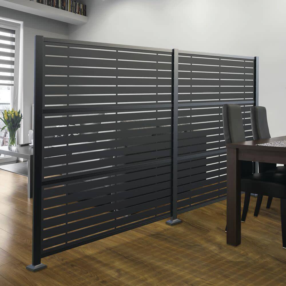 Barrette Outdoor Living 2 ft. x 4 ft. Boardwalk Black Polypropylene Decorative Screen Panel 73042822