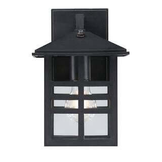 Westinghouse Caliste 1-Light Black Outdoor Wall Mount Lantern with Clear Glass Dusk to Dawn Sensor 6123100