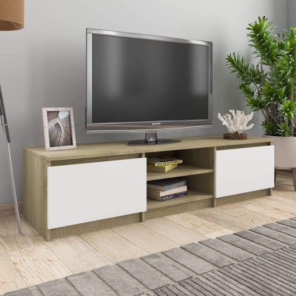 Engineered Wood， TV Stand， TV Media Console Table， TV Cabinet， Entertainment Center with Metal Frame for Living Room， Bedroom