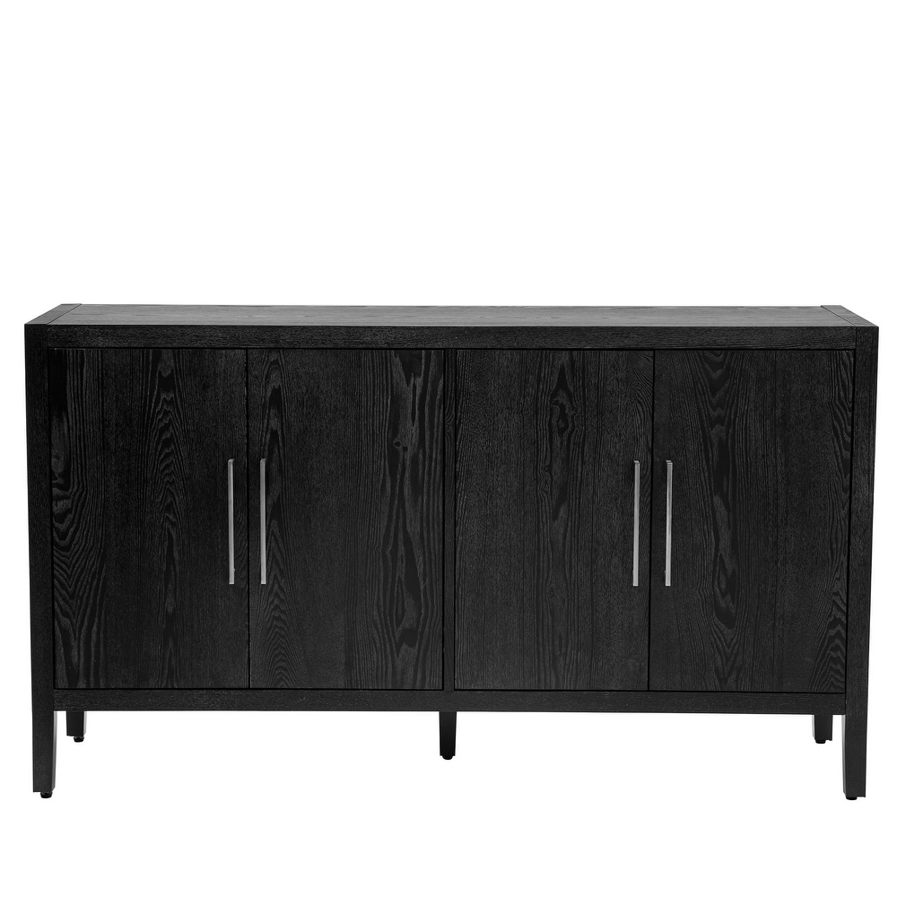 Storage Cabinet Sideboard Wooden Cabinet with 4 Metal handles  4 Shelves and 4 Doors for Hallway