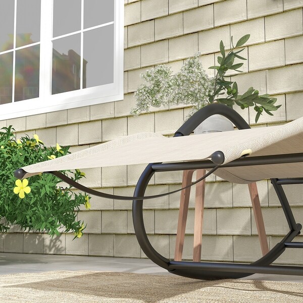 Outsunny Rocking Chair，Zero Gravity Patio Chaise Sun Lounger，Outdoor Rocker，UV Water Resistant