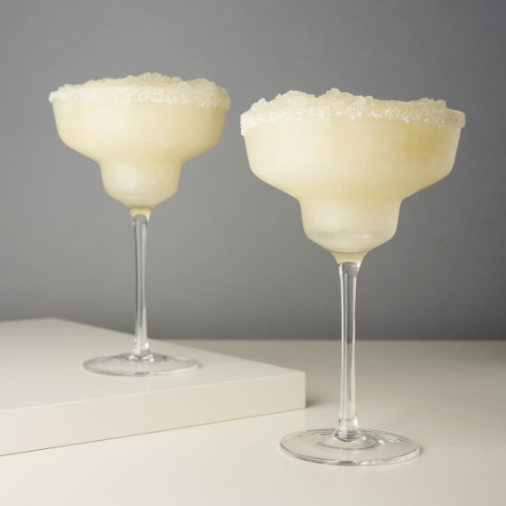 Angled Crystal Margarita Glasses