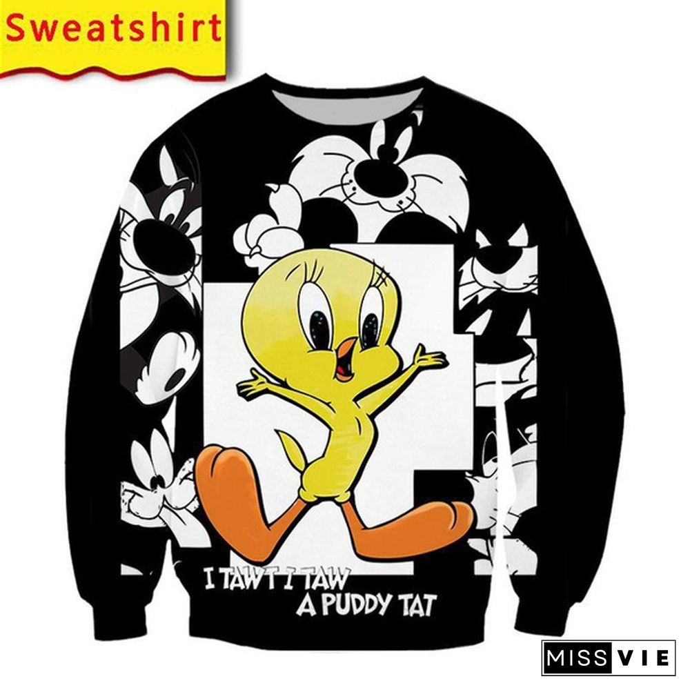 Newest Man Tweety Bird Duck 3D Print Hip Hop Sweatshirt/Pants /T-Shirt/Hoodies/Vest/Shorts Plus Size