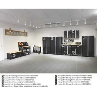 Husky Ready-to-Assemble 24-Gauge Steel 2-Door Garage Base Cabinet in Black (28 in. W x 32 in. H x 18 in. D) G2802B-US