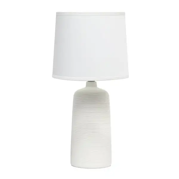 Simple Designs Textured Linear Ceramic Table Lamp