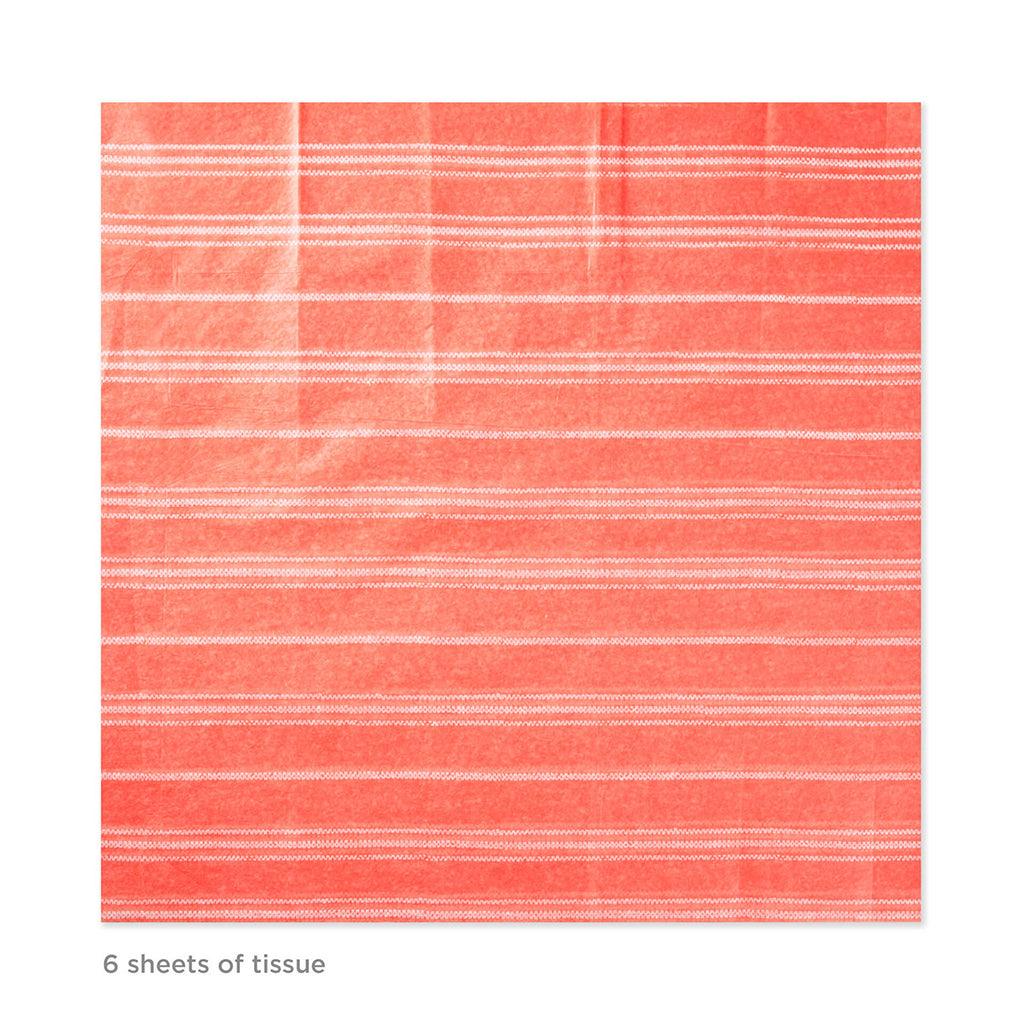 Hallmark  Coral Stripe Tissue Paper, 6 sheets