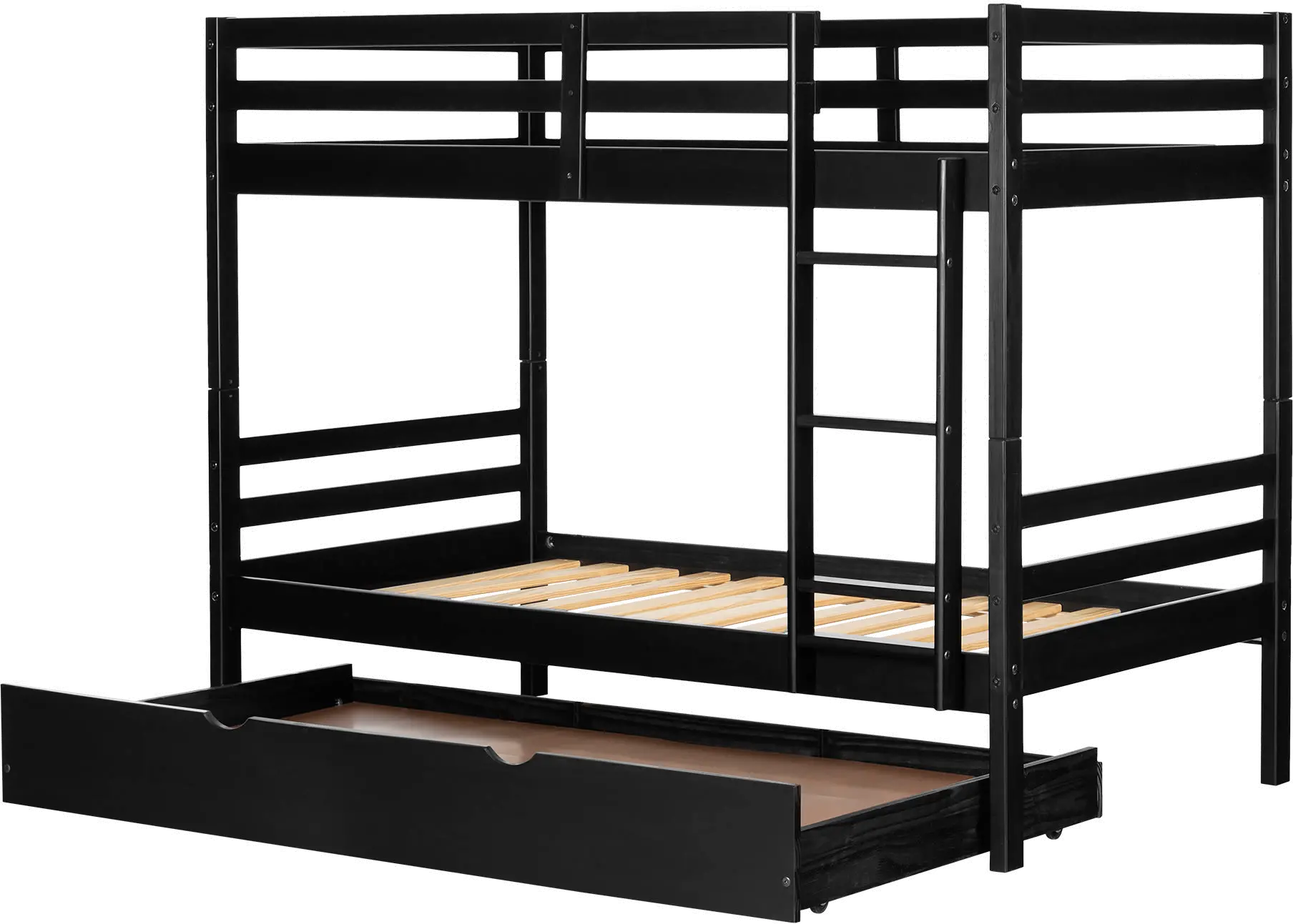 Fakto Black Twin Bunk Beds with Trundle - South Shore