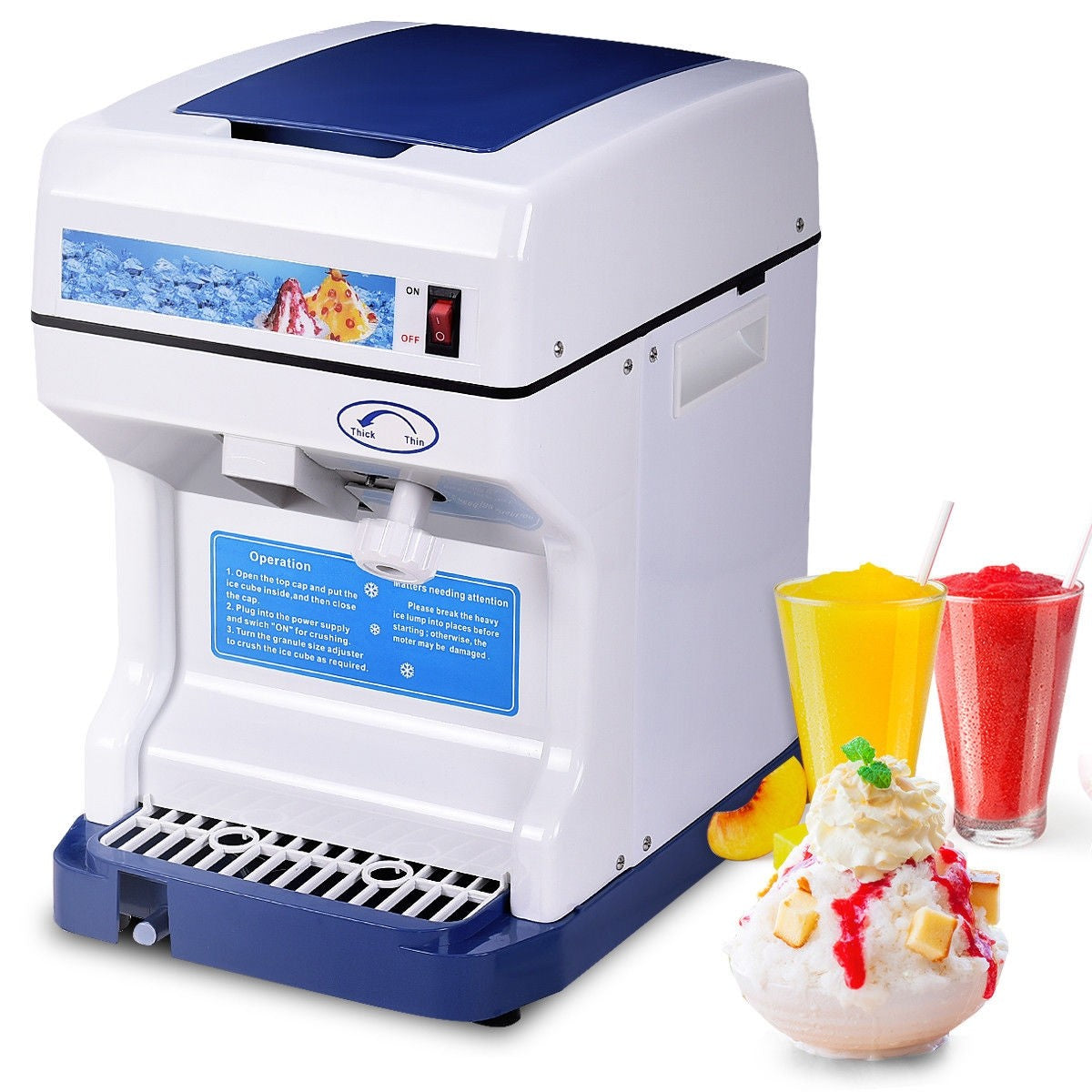 Electric Ice Shaver, 250W Snow Cone Maker