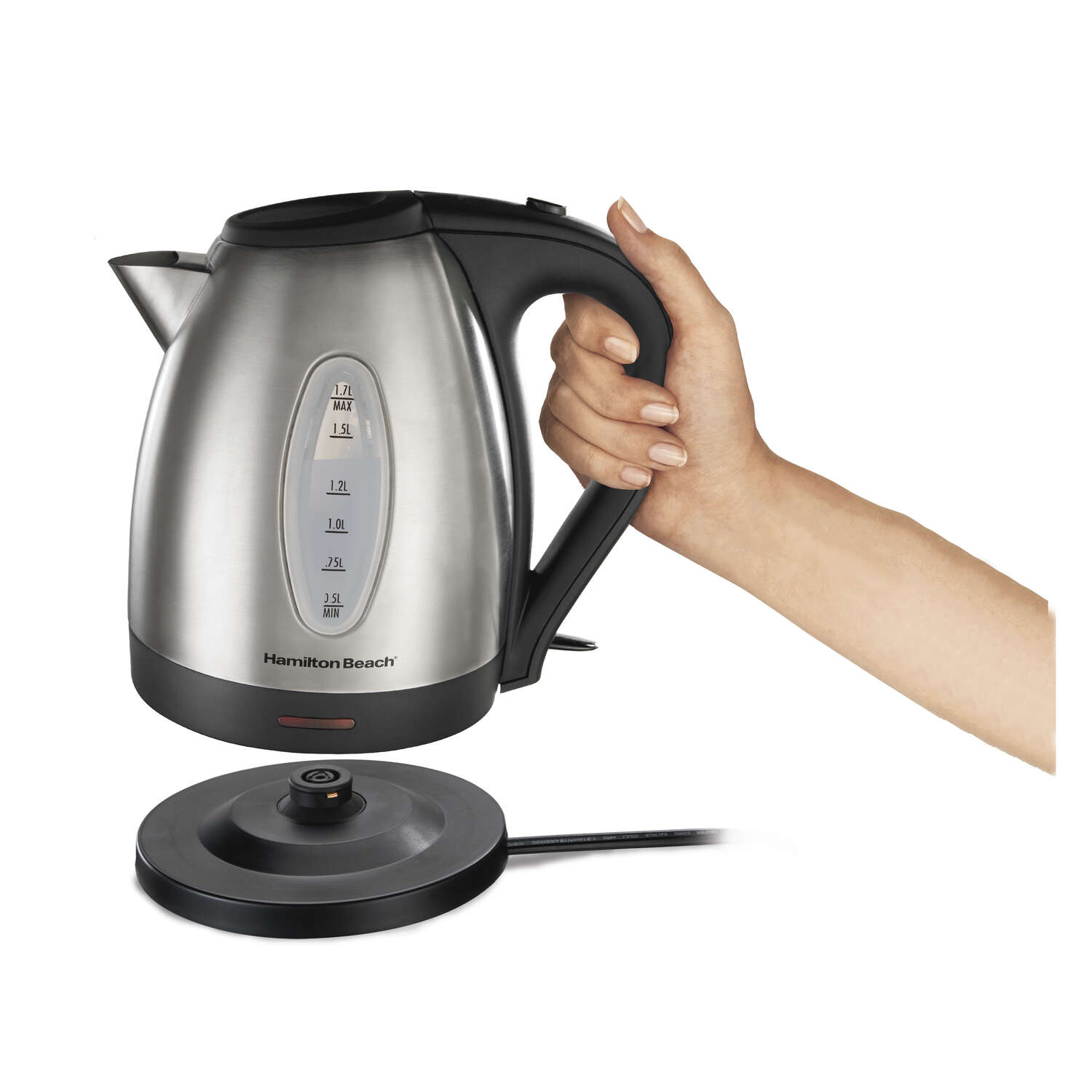 Hamilton Beach 1.7 L Black/Silver Electric Kettle