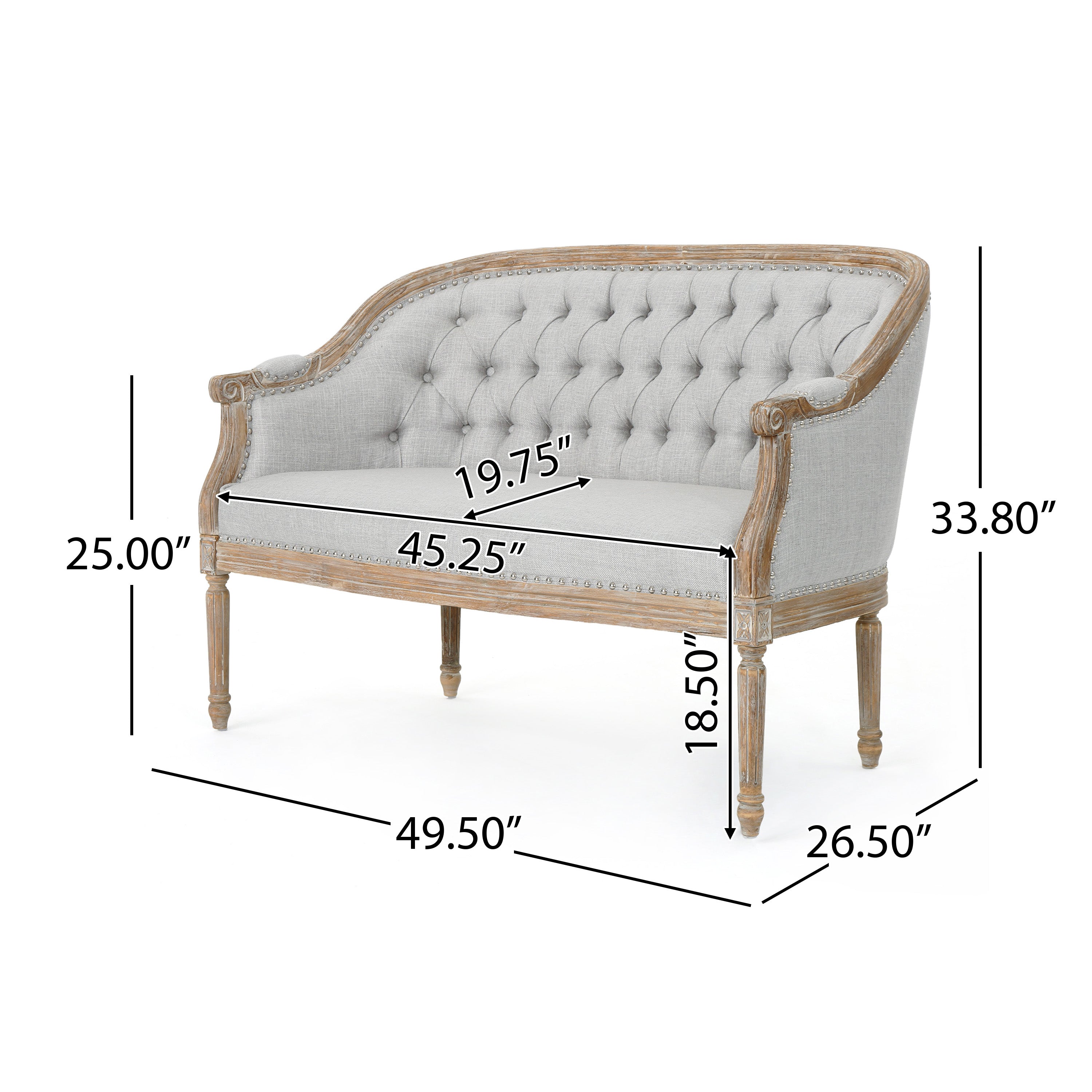 Megan Traditional Tufted Upholstered Loveseat