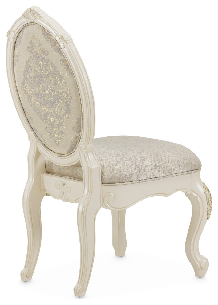 Michael Amini Lavelle Wood Dining Side Chair   Set of 2   Classic Pearl Ivory   Victorian   Dining Chairs   by Michael Amini  Houzz