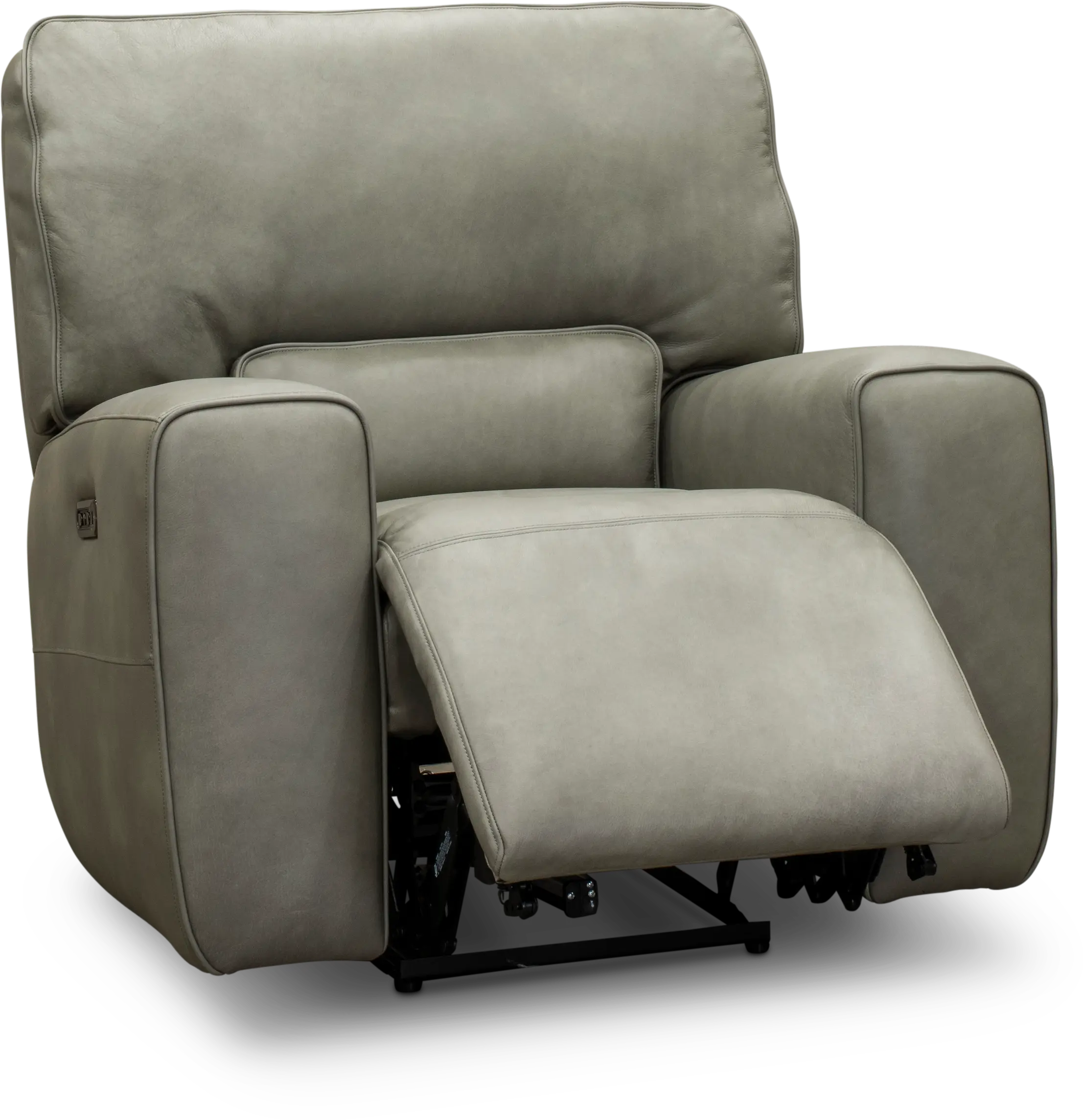 Madrid Gray Leather-Match Power Recliner