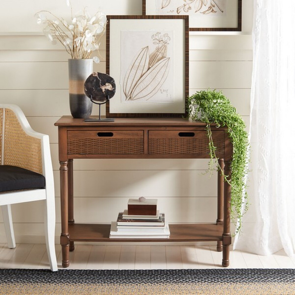 Gracyn 2 Drawer Console Brown   Modern   Console Tables   by Virgil Stanis Design  Houzz