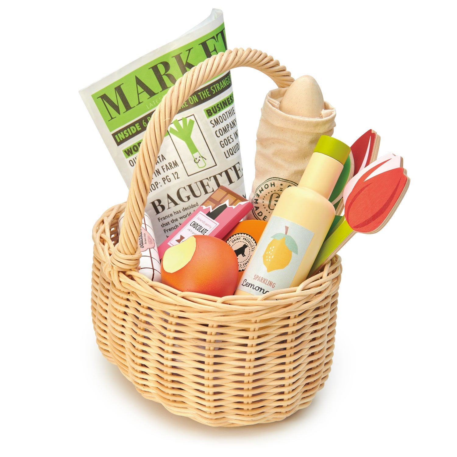 Wicker Shopping Basket by Tender Leaf Toys