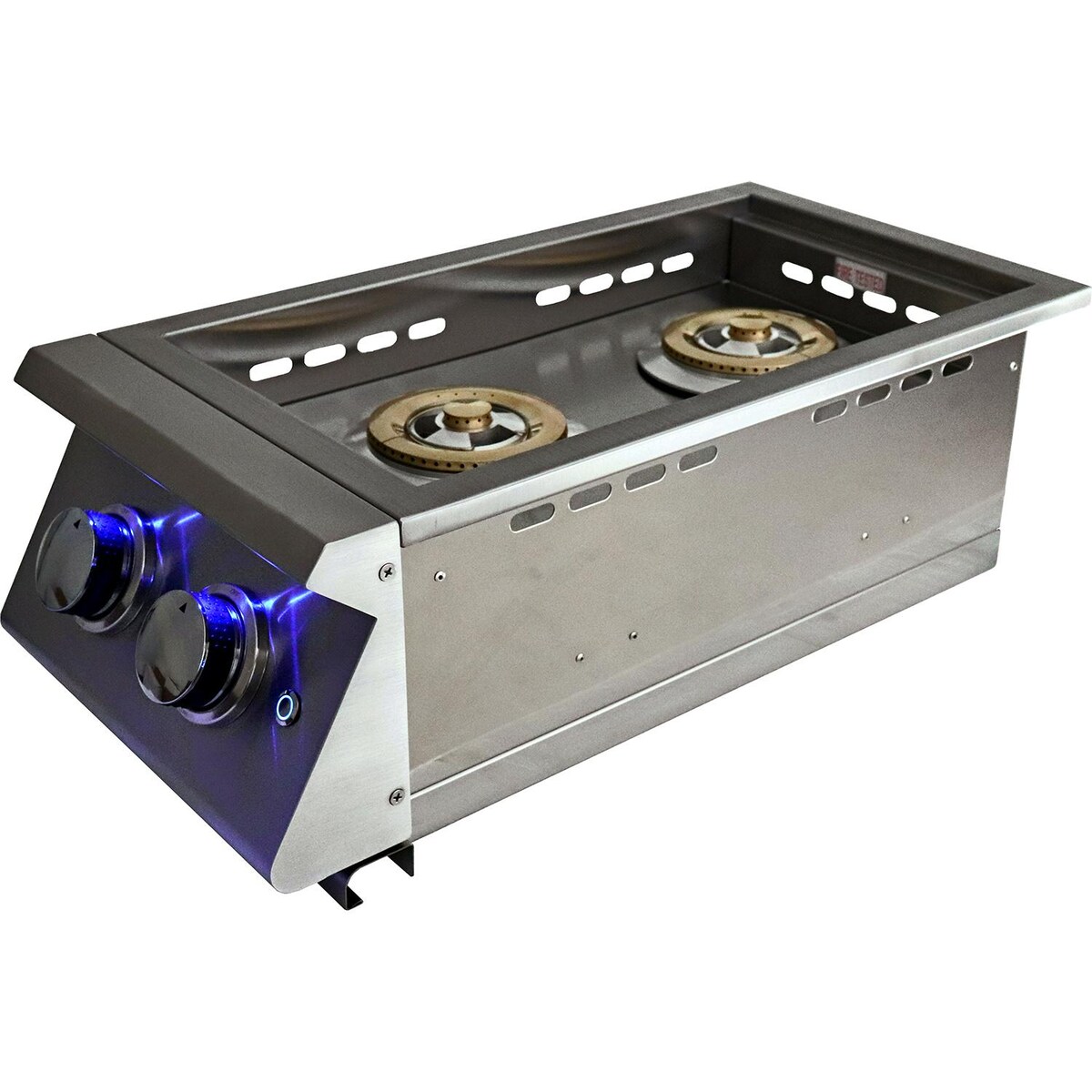 RCS Premier Series Built-In Propane Gas Double Side Burner W/ Blue LED Lights