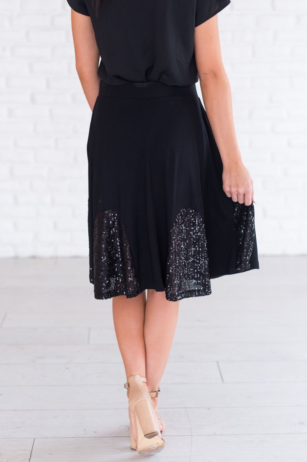 Pop of Sequins Modest Skirt