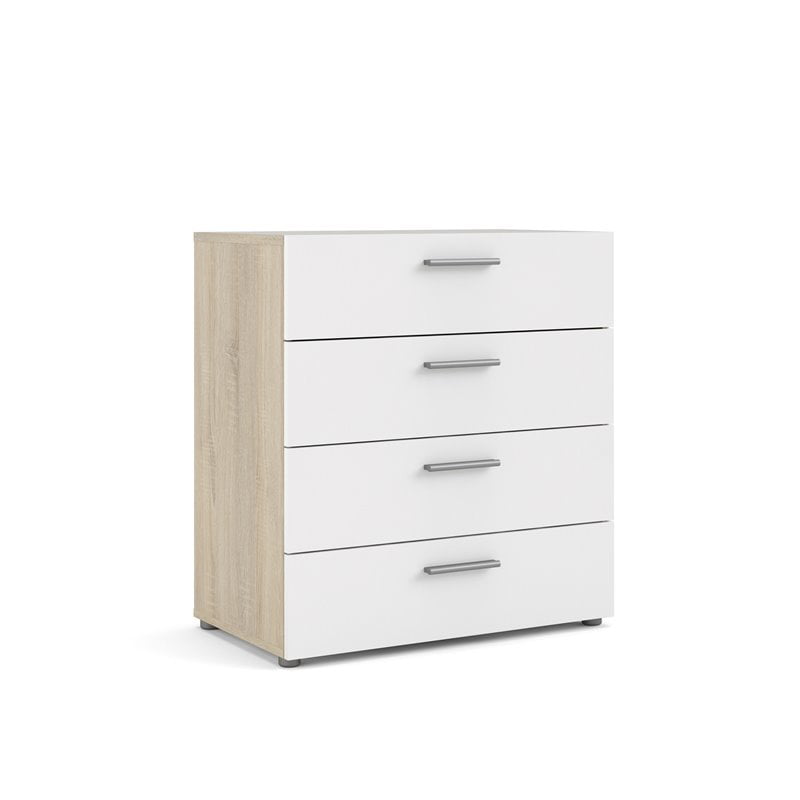 4 Drawer Chest in Oak Structure/White High Gloss