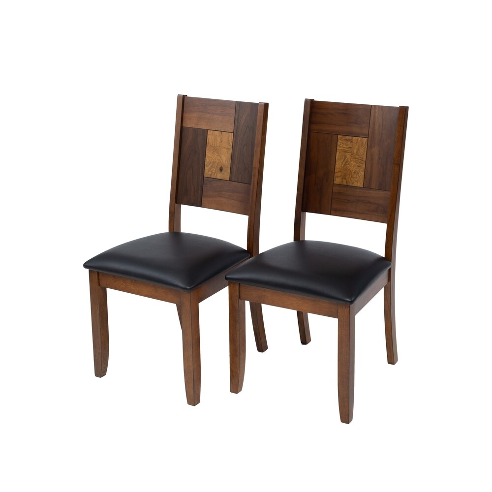 Solid Hardwood Squareback Brown Dining Chair (Set of 2)