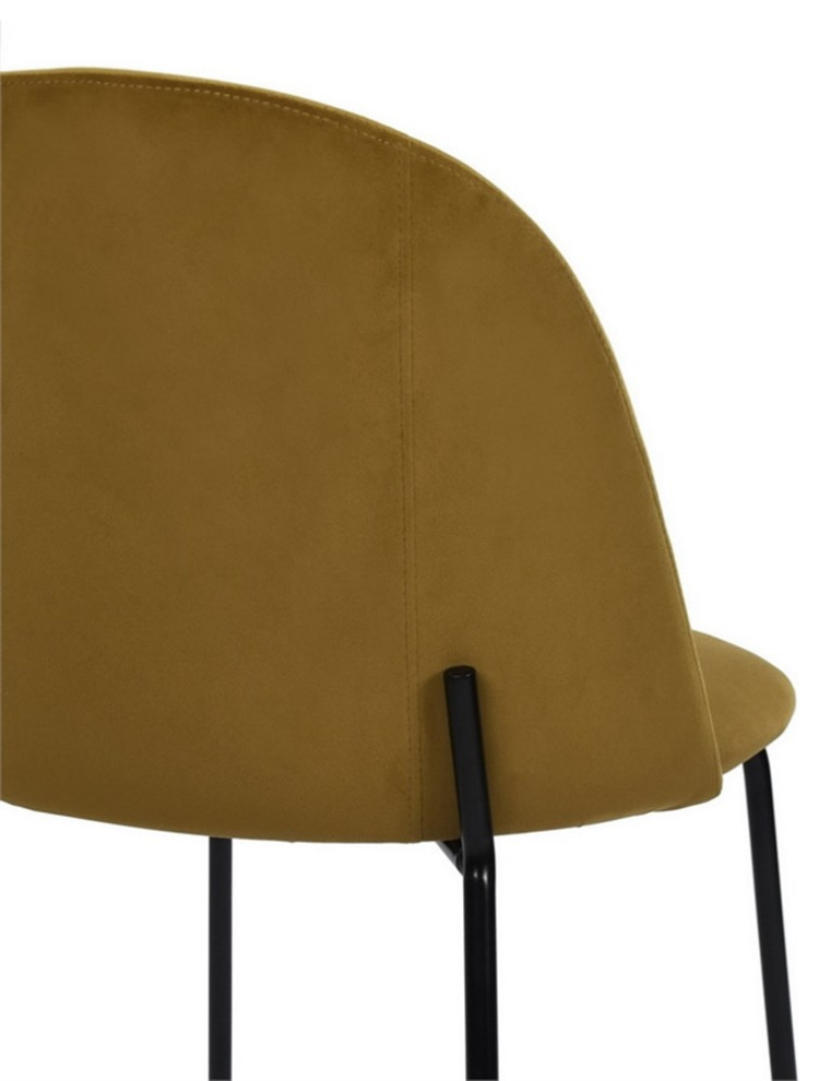 Homycasa Yellow Fabric Dining Chairs (Set of 2)   Midcentury   Dining Chairs   by Homesquare  Houzz