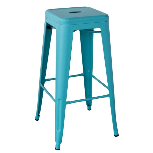 AmeriHome Loft Teal 30 inch Metal Bar Stool - 3 Piece