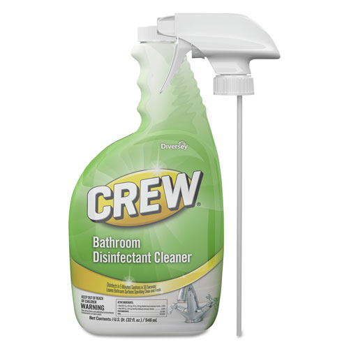 Diversey Crew Bathroom Disinfectant Cleaner | Floral Scent， 32 oz Spray Bottle， 4