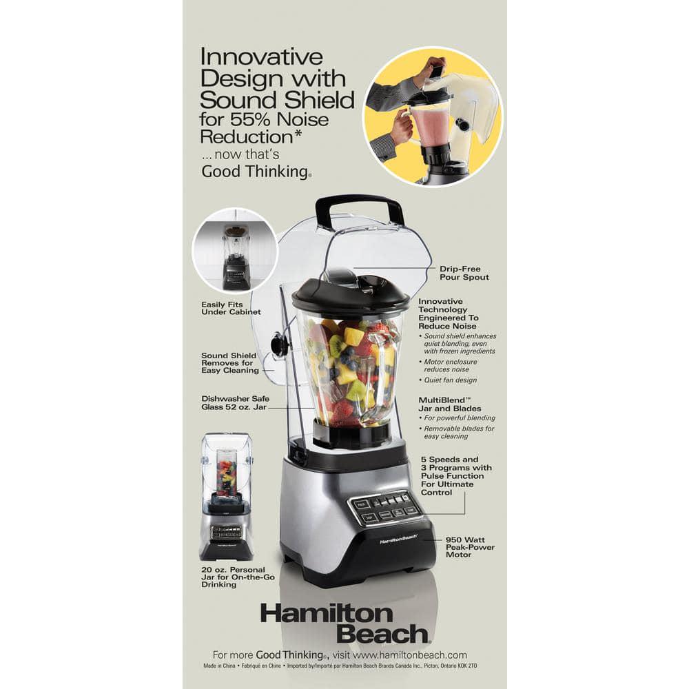 Hamilton Beach 52 oz 5Speed Grey Sound Shield 950 Blender