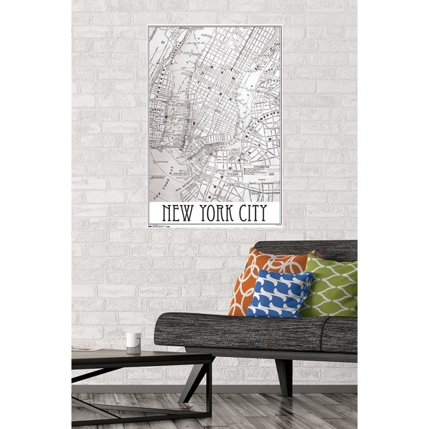 Trends International New York Map Unframed Wall Poster Prints